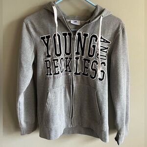 Young & Reckless Gray and Black Heavy Sweatshirt
